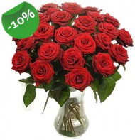 Vazo içerisinde 25 adet kırmızı gül  Kars çiçek yolla 