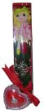  Kars İnternetten çiçek siparişi  kutu içinde 1 adet gül oyuncak ve mum 