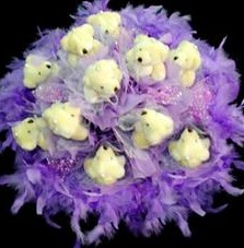 11 adet pelus ayicik buketi  Kars çiçek online çiçek siparişi 