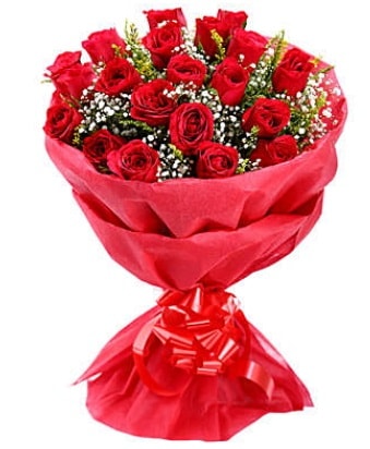 21 adet kırmızı gülden modern buket  Kars 14 şubat sevgililer günü çiçek 